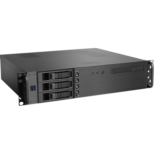 iStarUSA 2U Compact 3 x 3.5" Bay Hotswap microATX Chassis Black - Rack-mountable - Black - Aluminum, Galvanized Steel - 2U - 6 x Bay - 1 x 3.15" x Fan(s) Installed - µATX, Mini ITX Motherboard Supported - 1 x Fan(s) Supported - 1 x External 5.25" Ba