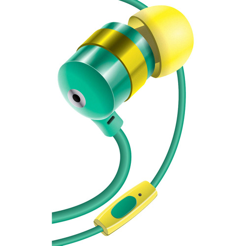 GOgroove AudiOHM Earbuds with Hands-Free Mic: Green - Stereo - Mini-phone (3.5mm) - Wired - 32 Ohm - 20 Hz - 20 kHz - Earbud - Binaural - In-ear - 4 ft Cable - Green