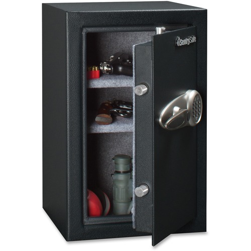Sentry Safe T6-331 Electronic Security Safe - 67.30 L - Key Lock - 4 Live-locking Bolt(s) - Internal Size 22.4" x 15.1" x 12.1" - Overall Size 23.9" x 15.4" x 16.1" - Black - Steel - Safes - SENT6331