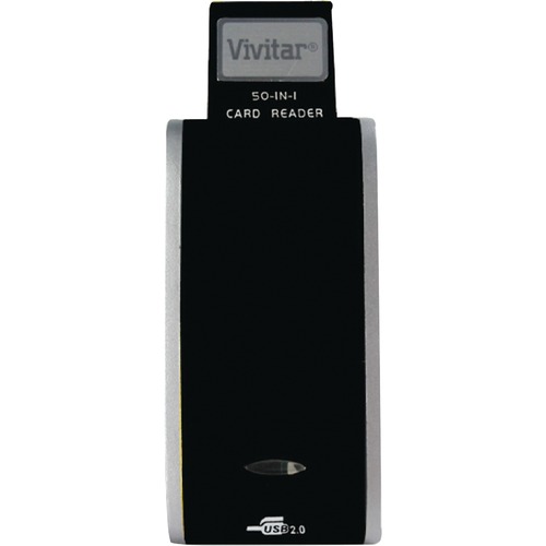 Vivitar RW-5000 Flash Reader 50-in-1 - 50-in-1 - SD, SDHC, microSD, CompactFlash Type II, Memory Stick, xD-Picture Card, TransFlash, miniSD, Reduced Size MultiMediaCard (MMC), MMCmobile, MultiMediaCard (MMC), ... - USB 2.0 - External