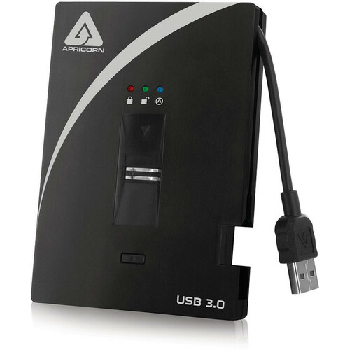 Apricorn Aegis Bio A25-3BIO256-1500 1.50 TB Portable Rugged Hard Drive - External - USB 3.0 - 5400rpm - 3 Year Warranty