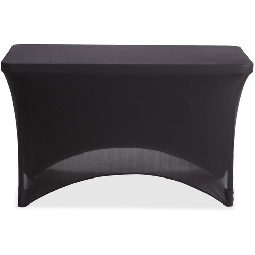 Iceberg 4' Stretchable Fabric Table Cover - Polyester, Spandex - Black - 1 Each