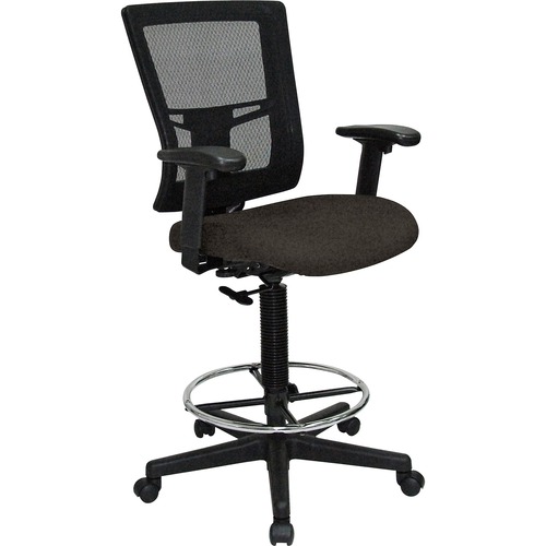 Lorell Breathable Mesh Drafting Stool - Pepper Seat Color - Mid Back - 5-star Base - Pepper - 1 Each