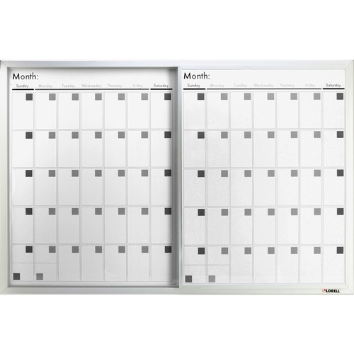 Lorell Magnetic Dry-Erase Calendar Board - 36" (3 ft) Width x 24" (2 ft) Height - Frost Surface - Rectangle - Mount - Assembly Required - 1 Each - Dry-Erase Boards - LLR52503