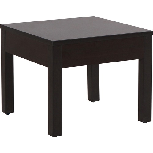 Lorell Occasional Corner Table - For - Table TopSquare Top - Square Leg Base - 24" Table Top Length x 24" Table Top Width x 1" Table Top Thickness - 20" Height x 23.88" Width x 23.88" Depth - Assembly Required - Mahogany, Melamine - 1 Each
