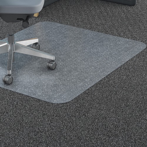 Lorell Polycarbonate Rectangular Studded Chairmats - Carpeted Floor - 45" (1143 mm) Width x 53" (1346.20 mm) Depth - Rectangle - Polycarbonate - Clear = LLR69704