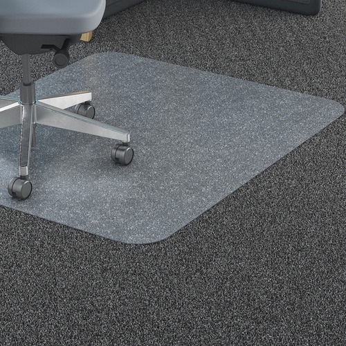 Lorell Rectangular Straight Edge Carpet Chairmats - Carpet - 46" (1168.40 mm) Width x 60" (1524 mm) Depth - Rectangle - Polycarbonate - Clear = LLR69705