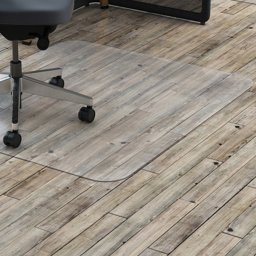 Lorell Hard Floor Rectangler Polycarbonate Chairmat - Hard Floor, Vinyl Floor, Tile Floor, Wood Floor - 53" (1346.20 mm) Length x 45" (1143 mm) Width x 0.13" (3.38 mm) Thickness - Rectangle - Polycarbonate - Clear