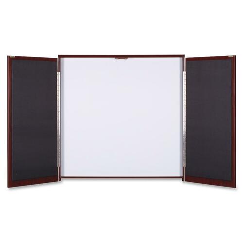 Lorell Dry-erase Whiteboard Presentation Cabinet - Hinged Door - 1 Each - 47.3" x 47.3" x 4.8"