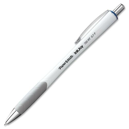 Paper Mate InkJoy 700 RT Ballpoint Pen - 0.7 mm Pen Point Size - Retractable - Blue - White Barrel - 1 Dozen