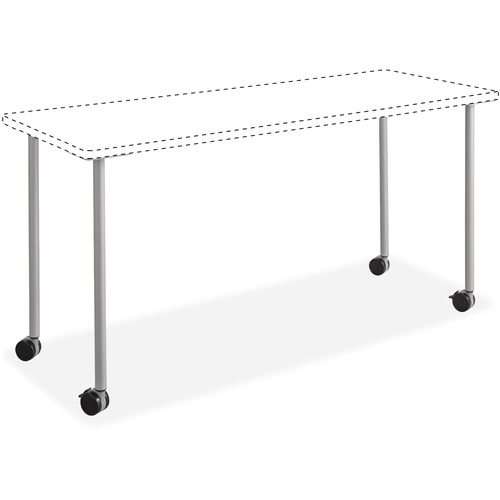 Safco Impromptu Mobile Training Tabletops - Four Leg Base - 4 Legs - 28.50" Height x 5" Width x 5.25" Depth - Training - Silver - Steel - 1 / Set