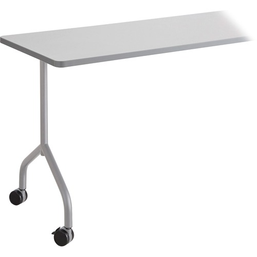 Safco Impromptu Mobile Training Table T-Leg Base - T-shaped Base - 4 Legs - 28.50" Height x 5" Width x 5.25" Depth - Training - Silver - Steel - 1 / Set