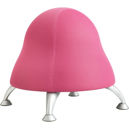 Safco Runtz Ball Chair - Bubble Gum Mesh Fabric Seat - Powder Coated Steel Frame - Pink - 1 Each