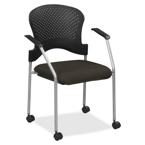 Eurotech breeze FS8270 Stacking Chair - Pepper Fabric Seat - Pepper Back - Gray Steel Frame - Four-legged Base - 1 Each