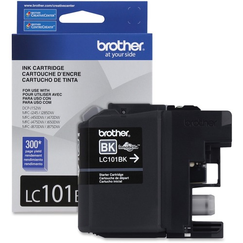 Brother Ink Cartridge Black - Inkjet - Standard Yield - 300 Pages - 1 Each - Ink Cartridges & Printheads - BRTLC101BKS