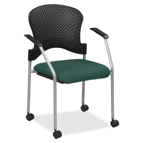 Eurotech breeze FS8270 Stacking Chair - Chive Fabric Seat - Chive Back - Gray Steel Frame - Four-legged Base - 1 Each