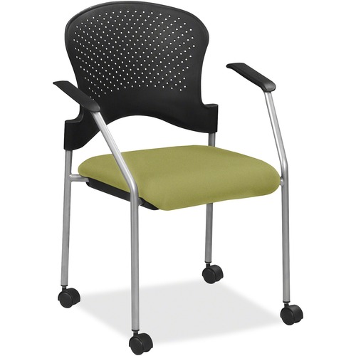 Eurotech breeze FS8270 Stacking Chair - Emerald Fabric Seat - Emerald Back - Gray Steel Frame - Four-legged Base - 1 Each