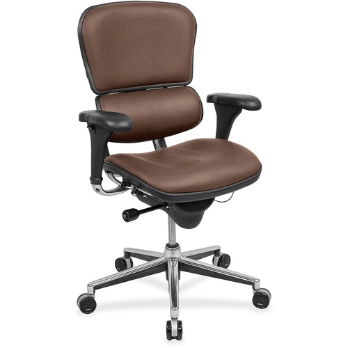 Eurotech ergohuman LE10ERGLO Mid Back Management Chair - Derby Moda Fabric Seat - Derby Moda Fabric Back - 5-star Base - 1 Each