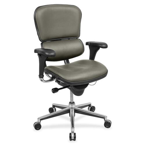 Eurotech ergohuman LE10ERGLO Mid Back Management Chair - Stone Basis Fabric Seat - Stone Basis Fabric Back - 5-star Base - 1 Each