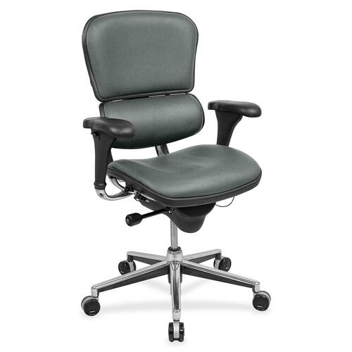 Eurotech ergohuman LE10ERGLO Mid Back Management Chair - Fog Expo Fabric Seat - Fog Expo Fabric Back - 5-star Base - 1 Each