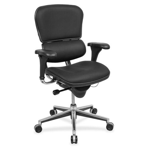 Eurotech ergohuman LE10ERGLO Mid Back Management Chair - Tuxedo Expo Fabric Seat - Tuxedo Expo Fabric Back - 5-star Base - 1 Each