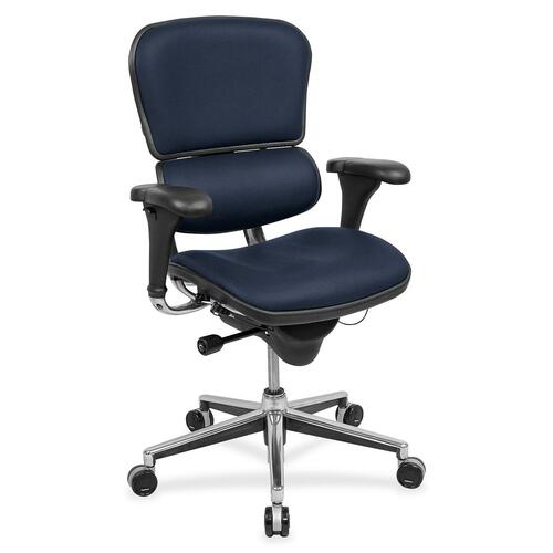 Eurotech ergohuman LE10ERGLO Mid Back Management Chair - Cadet Forte Fabric Seat - Cadet Forte Fabric Back - 5-star Base - 1 Each