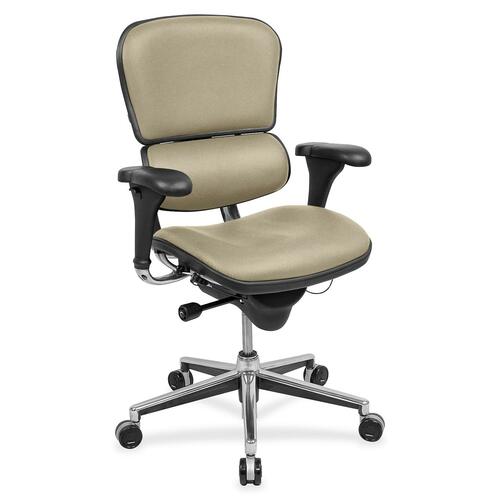 Eurotech ergohuman LE10ERGLO Mid Back Management Chair - Pumice Forte Fabric Seat - Pumice Forte Fabric Back - 5-star Base - 1 Each