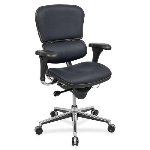 Eurotech ergohuman LE10ERGLO Mid Back Management Chair - Azurean Fuse Fabric Seat - Azurean Fuse Fabric Back - 5-star Base - 1 Each
