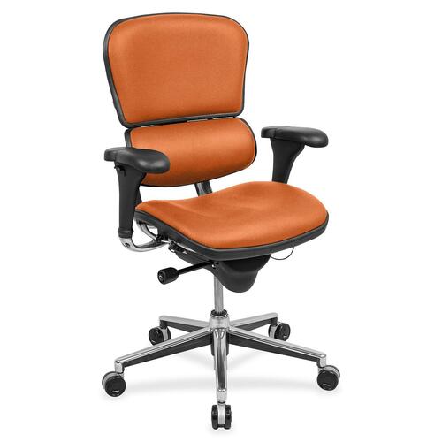 Eurotech Ergohuman Executive Chair - Mango Seat Color - Lifesaver Fabric Seat Material - Mango Back Color - Lifesaver Fabric Back Material - 5-star Base - 1 Each