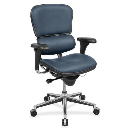 Eurotech ergohuman LE10ERGLO Mid Back Management Chair - Chesapeake Shire Fabric Seat - Chesapeake Shire Fabric Back - 5-star Base - 1 Each