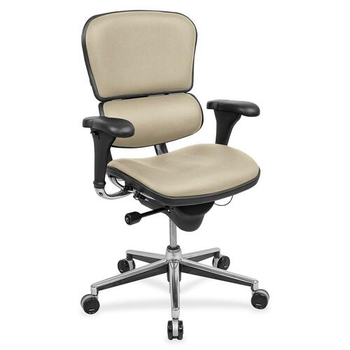 Eurotech ergohuman LE10ERGLO Mid Back Management Chair - Travertine Shire Fabric Seat - Travertine Shire Fabric Back - 5-star Base - 1 Each