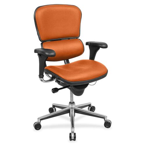 Eurotech Ergohuman Executive Chair - Pumpkin Seat Color - Snakeskin Fabric Seat Material - Pumpkin Back Color - Snakeskin Fabric Back Material - 5-star Base - 1 Each