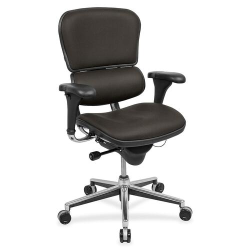 Eurotech Ergohuman Executive Chair - Metal Seat Color - Tangent Fabric Seat Material - Metal Back Color - Tangent Fabric Back Material - 5-star Base - 1 Each