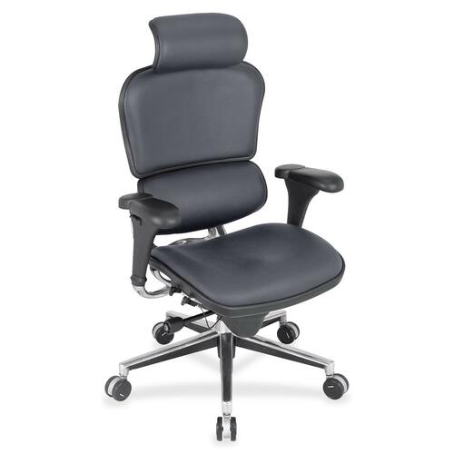 Eurotech Ergohuman Leather Executive Chair - Chambray Seat Color - Tangent Fabric Seat Material - Chambray Back Color - Tangent Fabric Back Material - 5-star Base - 1 Each