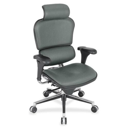 Eurotech ergohuman LE9ERG High Back Executive Chair - Fog Seat Color - Expo Fabric Seat Material - Fog Back Color - Expo Fabric Back Material - 5-star Base - 1 Each