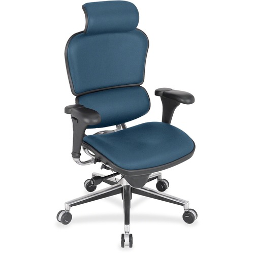 Eurotech ergohuman LE9ERG High Back Executive Chair - Sapphire Seat Color - Destiny Fabric Seat Material - Sapphire Back Color - Destiny Fabric Back Material - 5-star Base - 1 Each