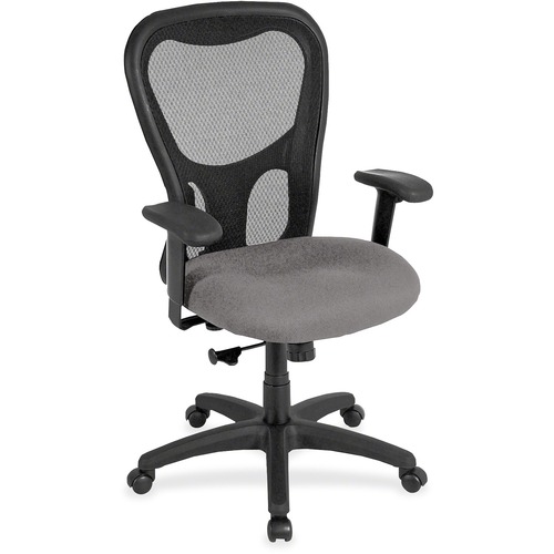 Eurotech Apollo Synchro High Back Chair - Pewter Seat Color - Fabric Seat Material - 5-star Base - 1 Each