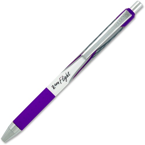 Zebra Pen Z-Grip Flight Retractable Pens - Bold Pen Point - 1.2 mm Pen Point Size - Violet - Ballpoint Retractable Pens - ZEB21980