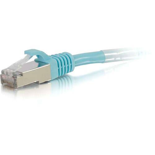 C2G-1ft Cat6a Snagless Shielded (STP) Network Patch Cable - Aqua - Category 6a for Network Device - RJ-45 Male - RJ-45 Male - Shielded - 10GBase-T - 1ft - Aqua