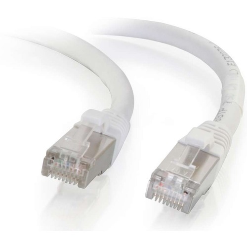 C2G-2ft Cat6 Snagless Shielded (STP) Network Patch Cable - White - Category 6 for Network Device - RJ-45 Male - RJ-45 Male - Shielded - 2ft - White