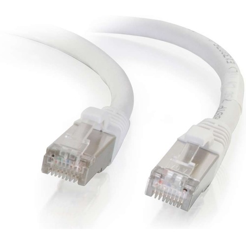 C2G-35ft Cat6 Snagless Shielded (STP) Network Patch Cable - White - Category 6 for Network Device - RJ-45 Male - RJ-45 Male - Shielded - 35ft - White