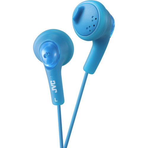 JVC Gumy HA-F160 Earphone - Stereo - Mini-phone (3.5mm) - Wired - 16 Ohm - 15 Hz to 20 kHz - Earbud - Binaural - Outer-ear - 3.28 ft Cable - Blue