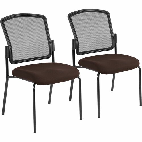 Eurotech Dakota 2 7014 Guest Chair - Chocolate Fabric Seat - Steel Frame - Four-legged Base - 1 Each