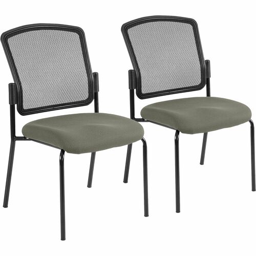 Eurotech Dakota 2 7014 Guest Chair - Stone Fabric Seat - Steel Frame - Four-legged Base - 1 Each