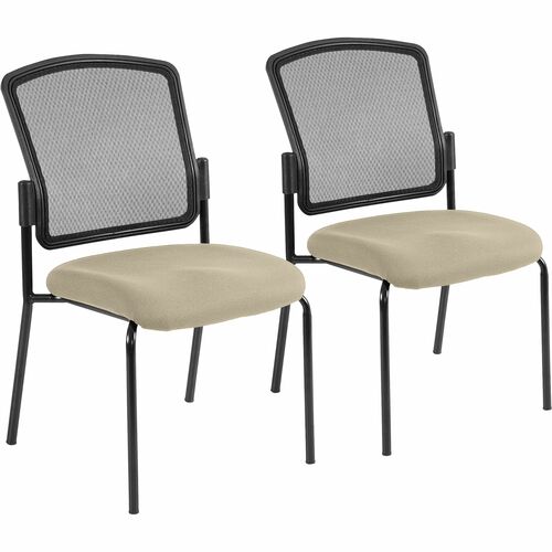 Eurotech Dakota 2 Guest Chair - Travertine Fabric Seat - Steel Frame - Four-legged Base - 2 / Carton