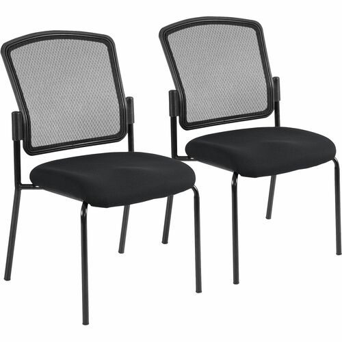 Eurotech Dakota 2 7014 Guest Chair - Onyx Fabric Seat - Steel Frame - Four-legged Base - 1 Each
