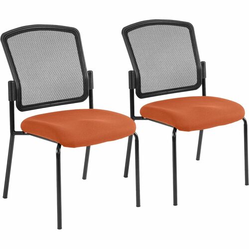 Eurotech Dakota 2 Guest Chair - Bloodshot Fabric Seat - Steel Frame - Four-legged Base - 1 Each