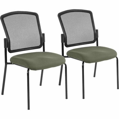 Eurotech Dakota 2 Guest Chair - Sage Fabric Seat - Steel Frame - Four-legged Base - 1 Each