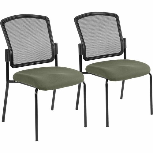 Eurotech Dakota 2 Guest Chair - Sage Fabric Seat - Steel Frame - Four-legged Base - 2 / Carton