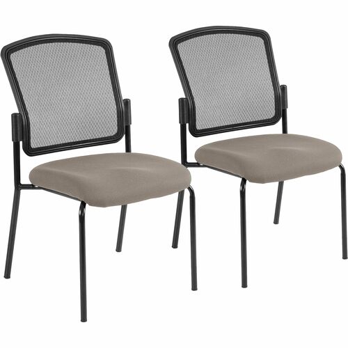 Eurotech Dakota 2 7014 Guest Chair - Fossil Fabric Seat - Steel Frame - Four-legged Base - 1 Each